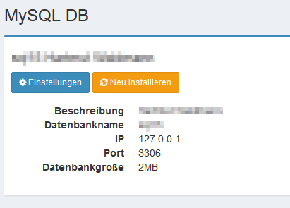 Verwaltung Datenbank